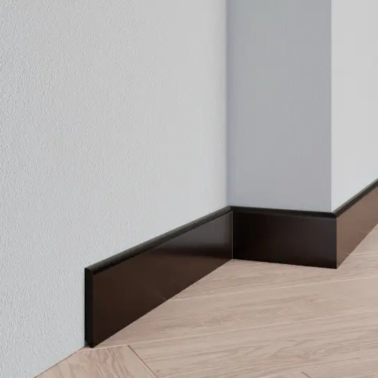 PVC-plint semi-gloss zwart - PVC - 9 x 75 mm Korting